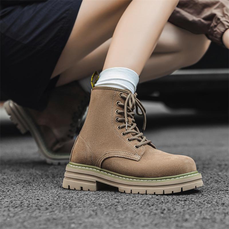 High Top Martin Boots 2024 Men's Couple Rhubarb Boots Thick-soled Tooling Boots British Desert Boots 8117-W