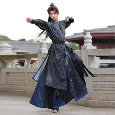 Kostium Hanfu Chińskiego Szermierza, Mroczny Styl Wuxia Cosplay Outfit Na LARP, Script Murder i Wydarzenia Xianxia