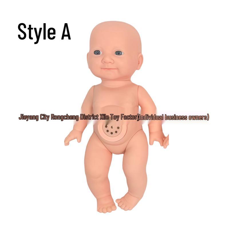 

10-дюймовая виниловая кукла ню | Имитационная игрушка для ребенка с силиконовыми аксессуарами Plain doll, no music (with holes)