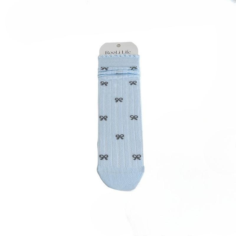Female Summer Fashion New Bow Lace Boneless Tube Socks