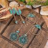 Cercei turcoaz Cercei boemi cu ciucuri, aliaj geometric, stil retro, accesorii urechi lăudăroși