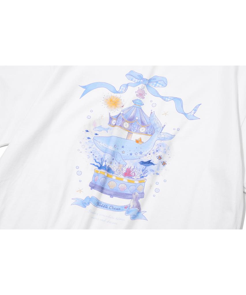 CPGN STUDIO Dtp Ribbon Whale Short Sleeve Tee White