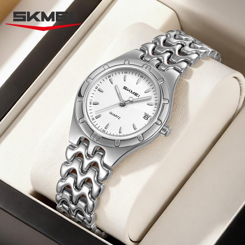 Women's Analog Quartz Watch, Date Function Waterproof, Elegant Steel Band, Casual Fashion Wristwatch for Ladies
