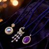 Elegant Purple Sweater Chain: Luxurious Long Necklace Accessory