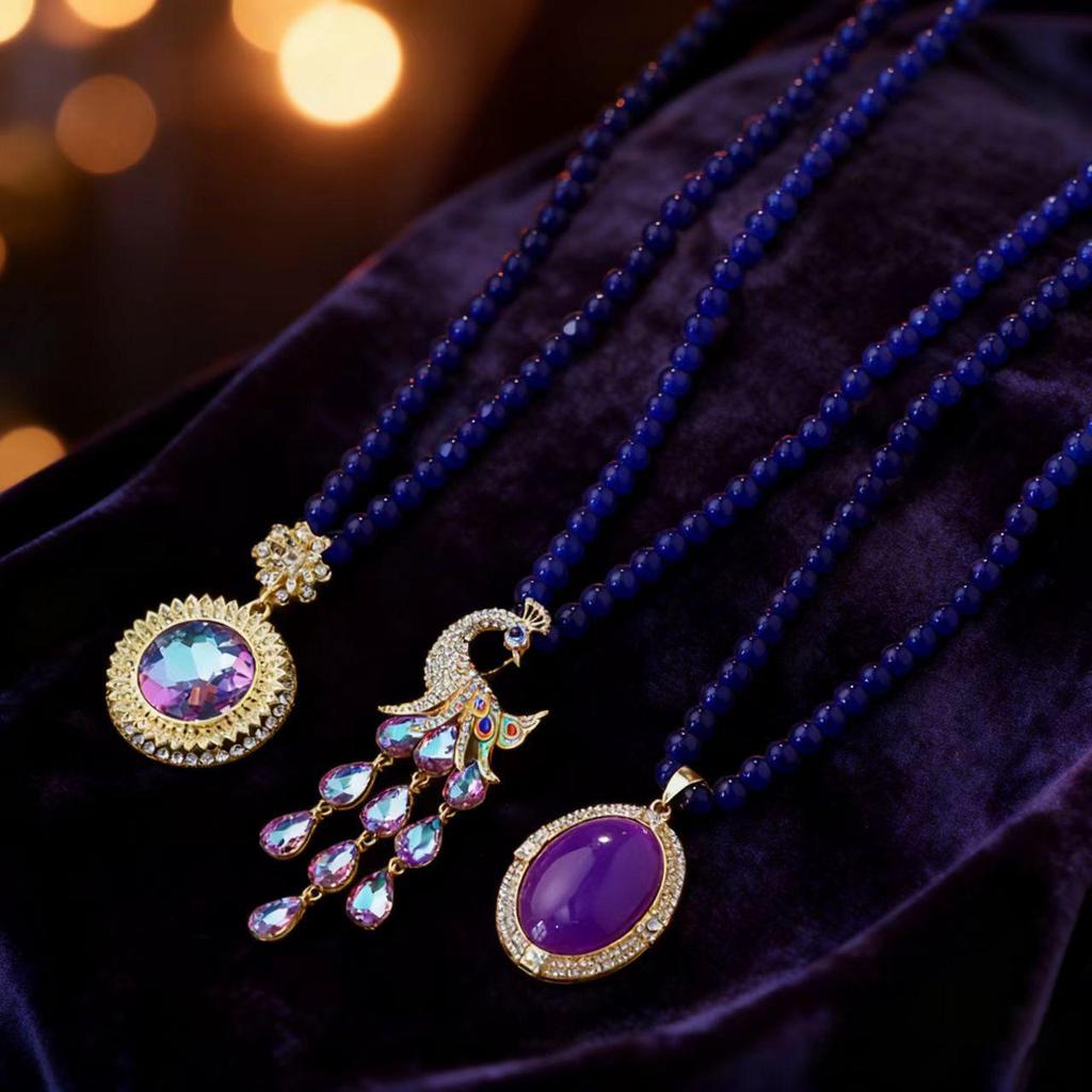 Elegant Purple Sweater Chain: Luxurious Long Necklace Accessory