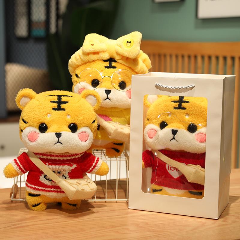 Tiger Year Mascot Doll Tiger Doll Plush Toy Small New Year Gift Doll Cute Girl