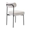 Boucle Dining Chairs Set of 4, Mid Century Modern Sherpa Accent Chairs, Upholstered Side Chair for Dining Table, Space-Saving White Kitchen Table