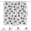 White Floral Shower Curtain With Paw Print Pattern Modern Decorative Waterproof Bath Mat Cover For Home Bathroom Accessories Bla