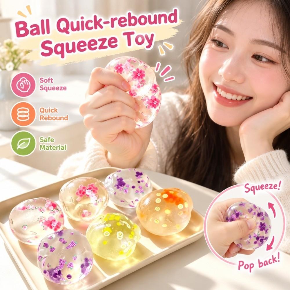 Sensory Fidget Ball Quick-rebound Squeeze Toy Crunch Sound TPR Fidget Toy  Kids Adults
