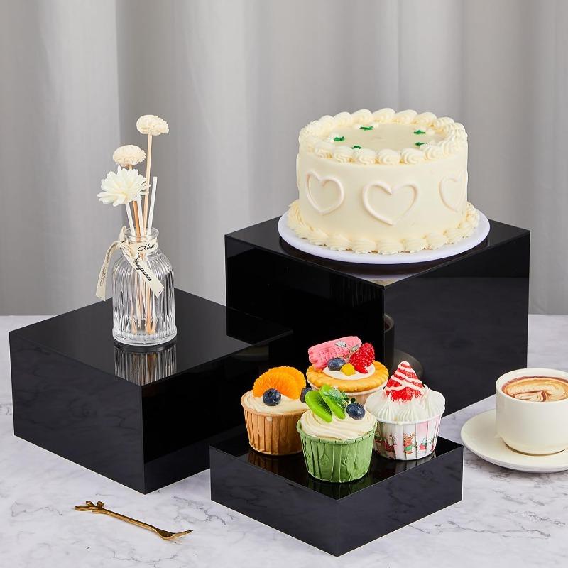 3/6Pcs Acrylic Buffet Riser Food Display Stands Stackable Table Dessert Cake Party Buffet Display Decorating Box