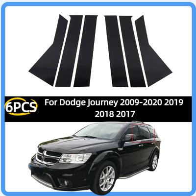 6pcs Black Pillar Posts Fit For Dodge Journey 2009-2020 2019 2018 2017 Car Door Side Moulding Trim Window Cover Exterior Parts
