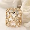 Elegant Double-layer Heart Scarf Ring Smooth Alloy Design For Women In Gold And Rose Gold