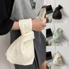 Large Capacity Pleated Hand Bag Solid Color Small Item Pouch Sweet Cloud Bubble Wrist Bag  Girls