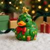 Christmas Shelf Decor Duck Figurine Resin Sculpture for Holiday Home Decor Cute Small Statues Desktop Ornaments with Festive Elements Indoor Outdoor