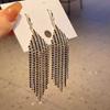Elegant Tassel Long Earrings: European & American Fashion, High-End Prom & Evening Goddess Style.