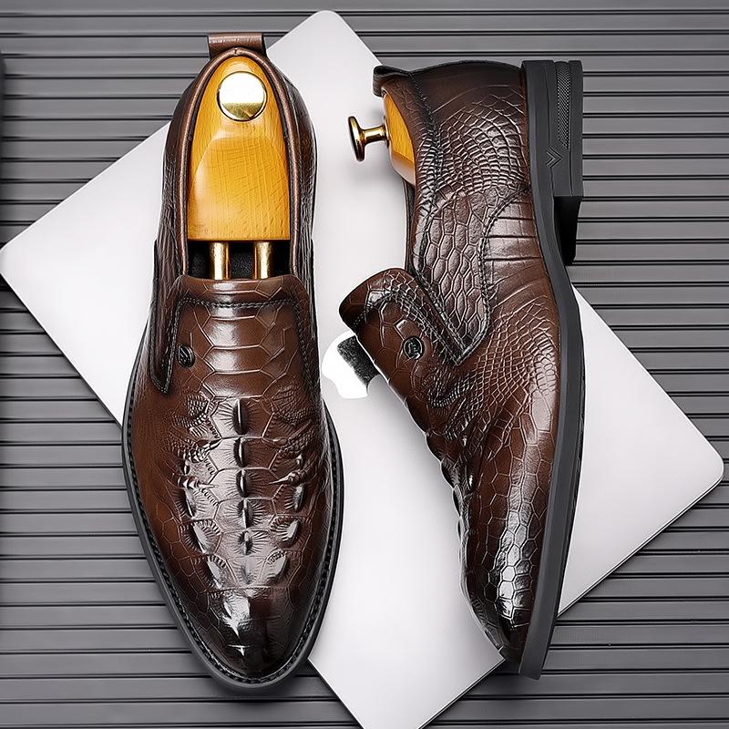 2025 Spring Autumn New Luxury Leather Shoes for Men Fashion Casual Solid Color Dress Shoes Male Retro Spring Autumn Loafers Man