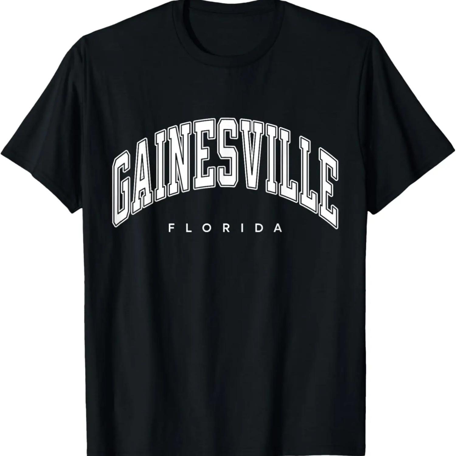 

Gainesville Florida FL Varsity Style White Text T-Shirt S чёрный