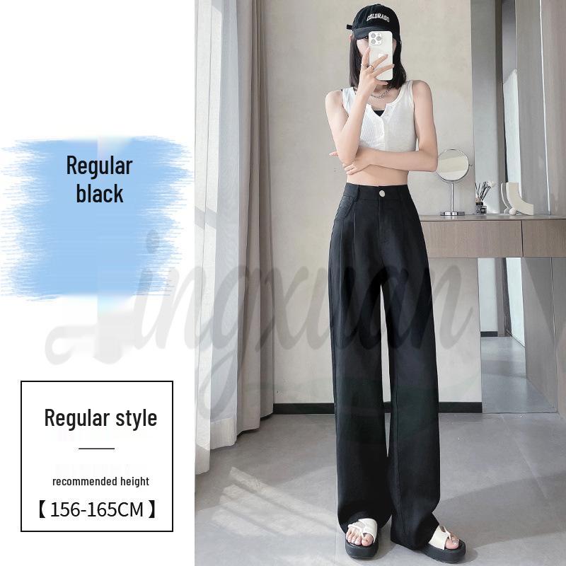 2026 Summer New Women s Ice Silk High-Waisted Linen Wide-Leg Sun Protection Casual Pants 2XL