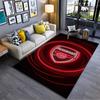 "Black Red Swirl Carpet with Arsenal Logo and Modern Design" Suitable for Use As an Anti-slip for Living Room Bedroom Sofas