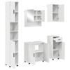 Bathroom Furniture Set 5 Pcs High Gloss White Particleboard & Metal