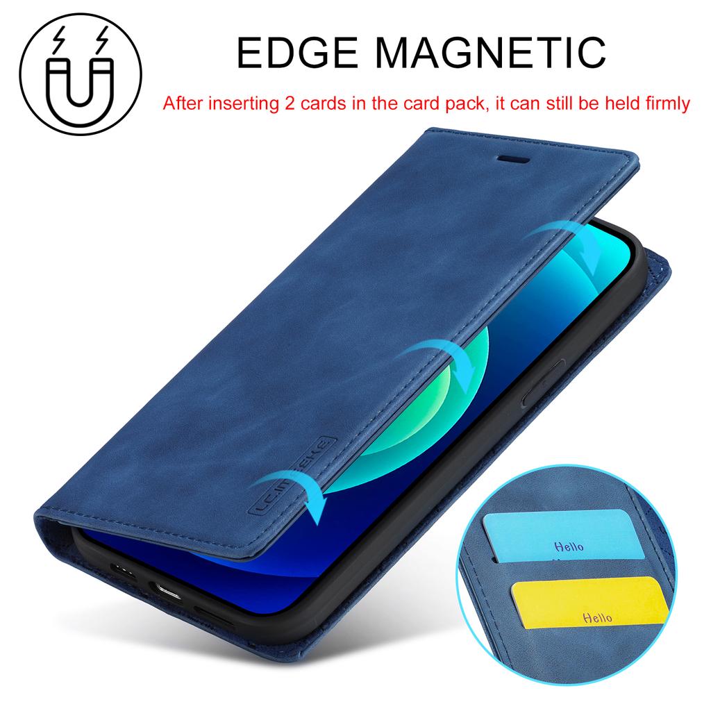 LC.IMEEKE Magnetic Phone Case for iPhone 15,Microfiber Leather Stand Wallet Cover