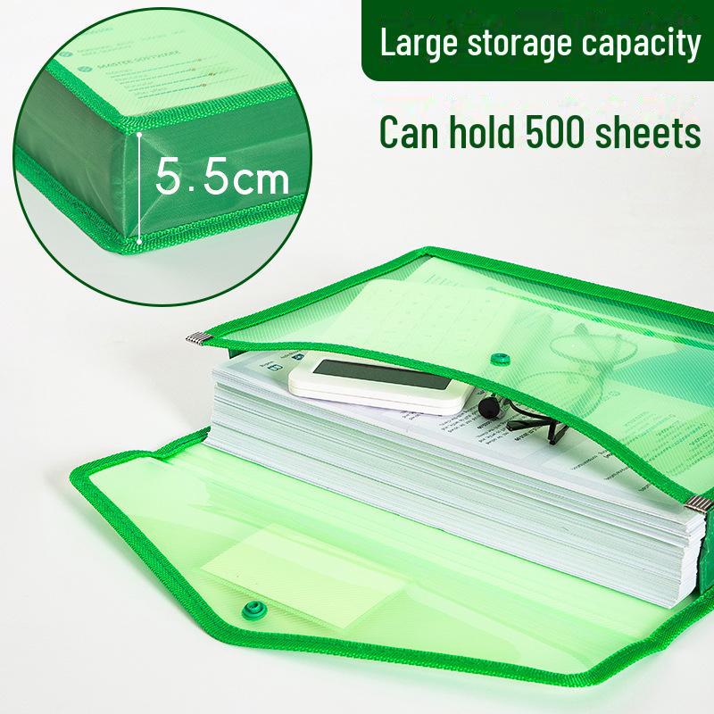 Transparent A4 Document Bag with Large Capacity and Business Card Holder