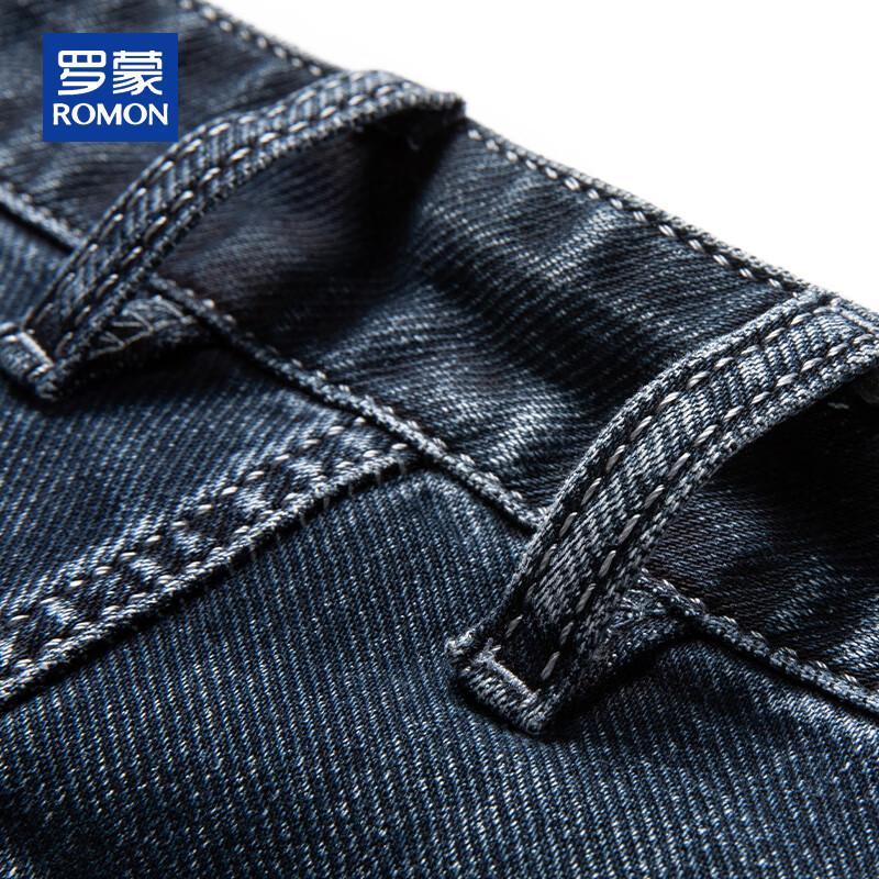 ROMON Men's Loose Fit Straight-Leg Stretch Jeans