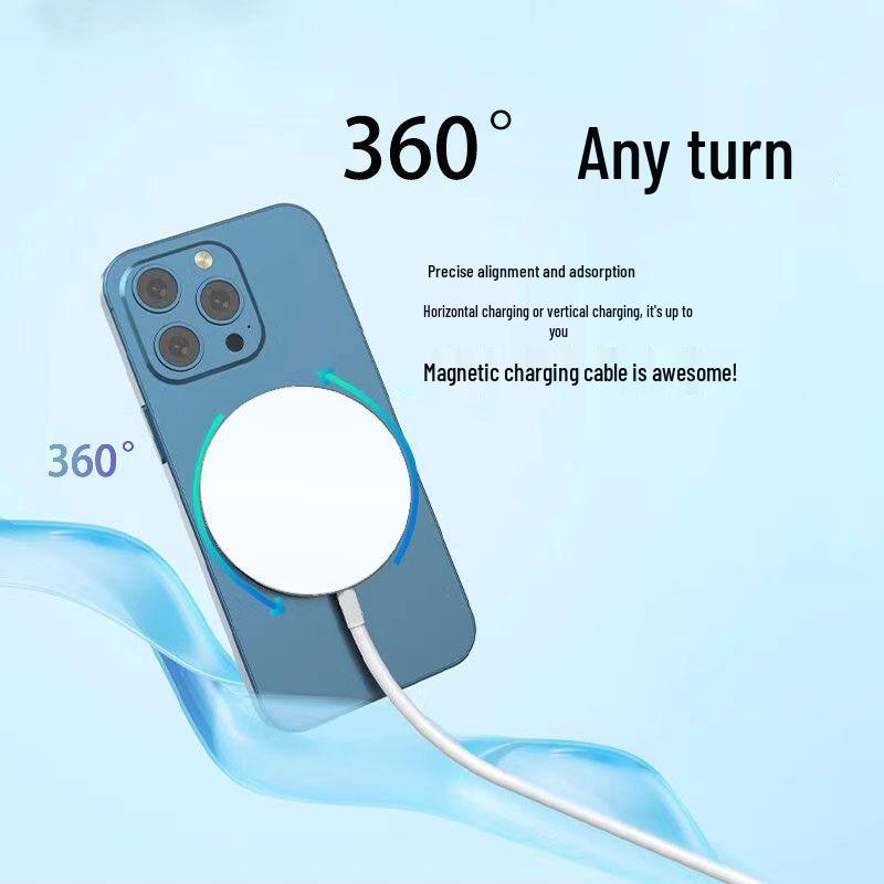 Magnetic Wireless Charger for iPhone 12-16: Compact, Stick-On Design