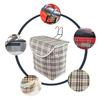 Plaid Bicycle Basket Waterproof Thickened Folding Canvas Front Basket With Cover 28cmx26cmx16cm