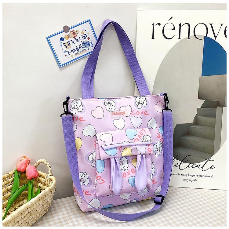 Small Fresh And Fashionable Shoulder Bag, Female High-Value Student Make-Up Bag, Large-Capacity Casual Versatile Messenger Canvas Bag