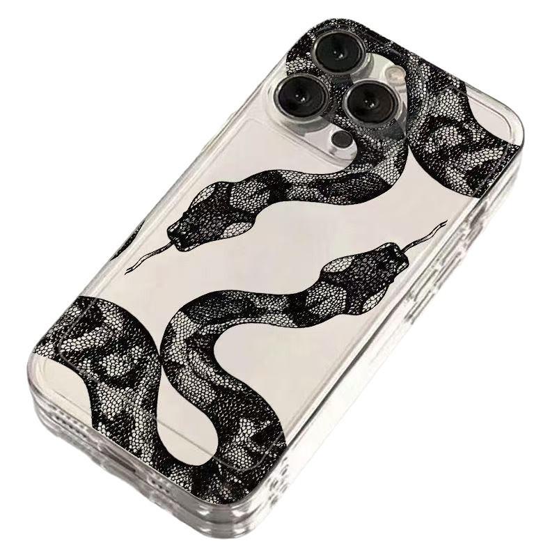 European and American Dark Snake Is Suitable for Iphone17promax Mobile Phone Case 16 Apple 15 Anti-drop 14pro Transparent 13/12