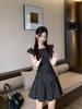 Women's Summer Sweet & Spicy Plaid A-Line Dress: Waist-Cinching, Pleated, Retro Style