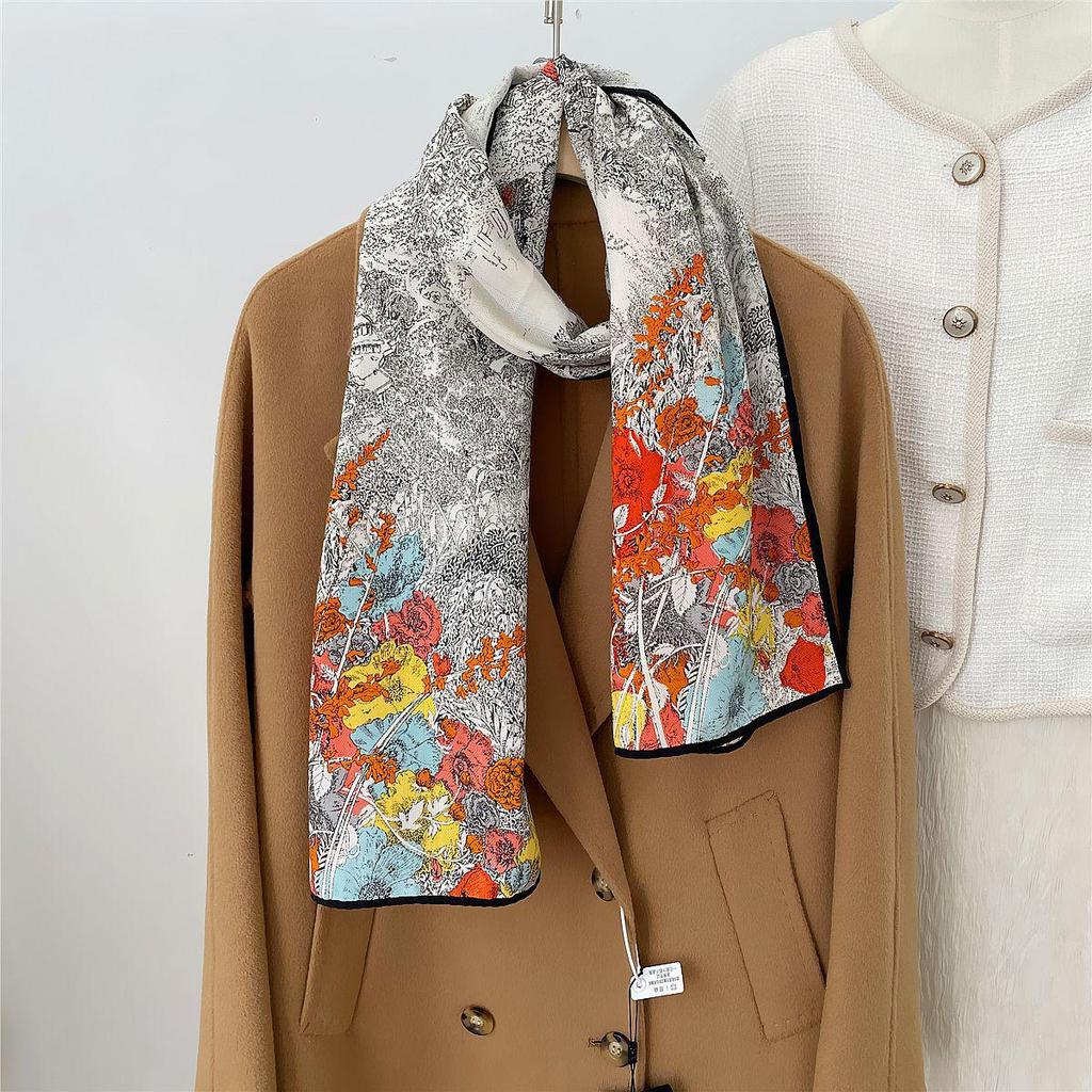 Herringbone Velvet Scarf: Winter, Versatile, Thickened, Hand-Rolled Edges, Small & Long