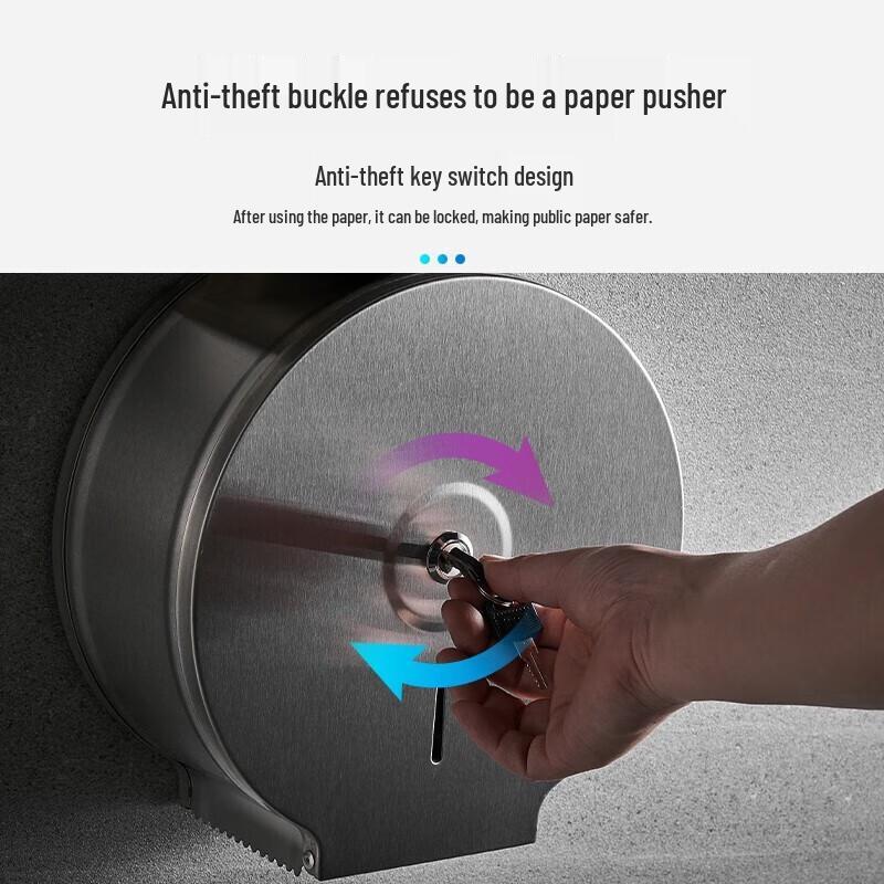 Homeglen Round Stainless Steel Wall-Mounted Toilet Paper Holder with Phone Shelf