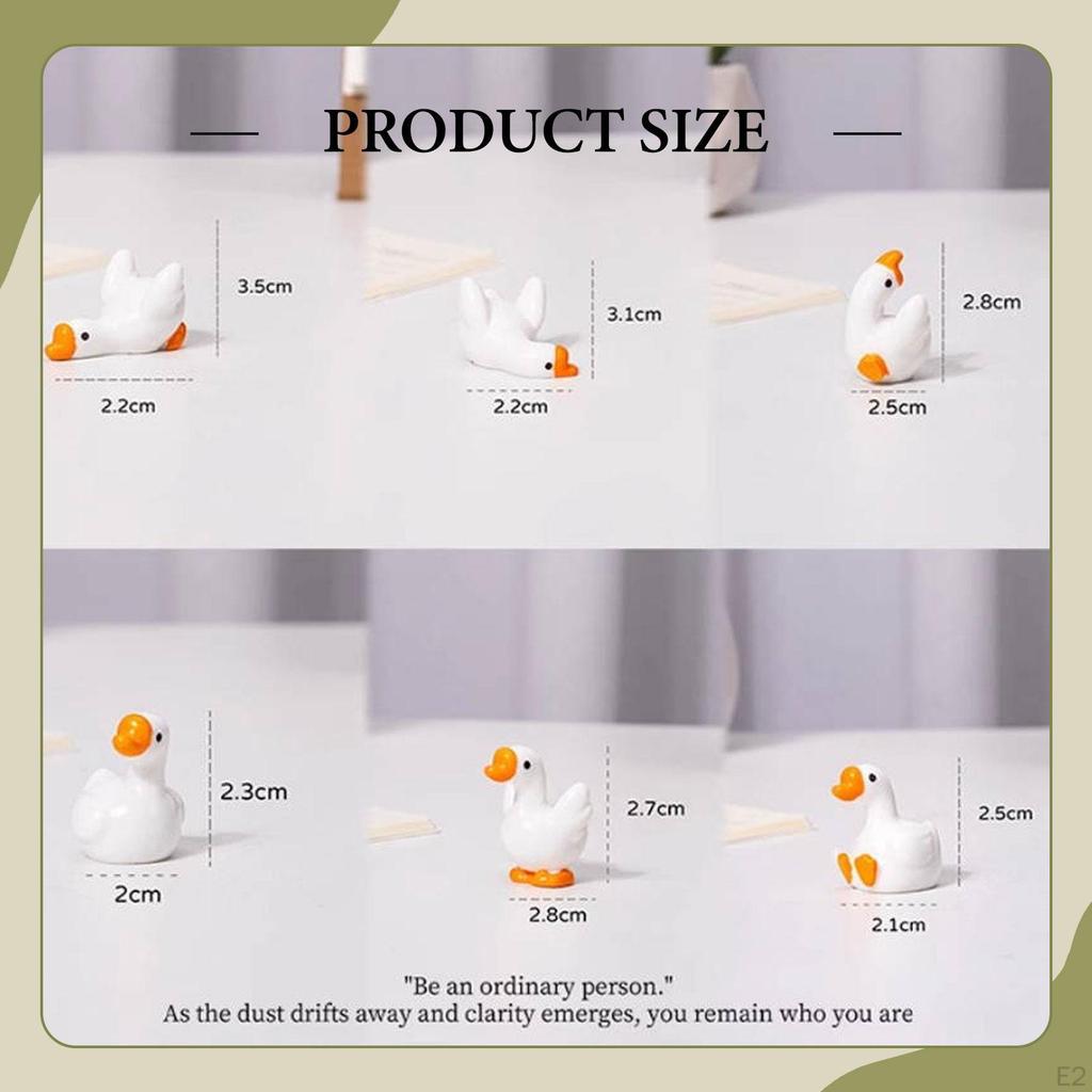 6Pcs Goose Car Dashboard Accessories Mini Animal Figurines Funny Statue Miniature Silly