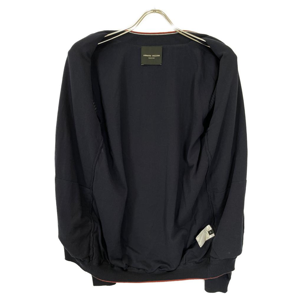 ROBERTO COLLINA Dark Blue Cotton Knit Zip Parka Jacket 48 Dark blueUsed
