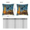 Mary Poppins Over London Square Pillowcase Polyester Linen Velvet Pattern Zip Decorative Pillow Case Car Cushion Cover 18"