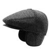 Hat Men's Winter Forward Hat Old Peaked Hat Ear Protector Hat Thickened Warm Grandpa Hat