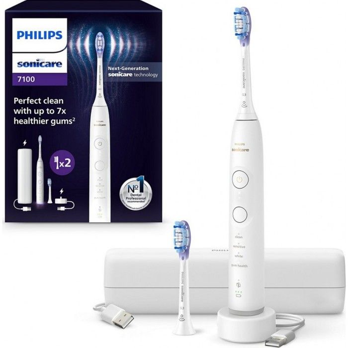 Brosse à dents électrique - PHILIPS - Sonicare 7100 series HX7420/01 - Blanc - Adulte - Mixte