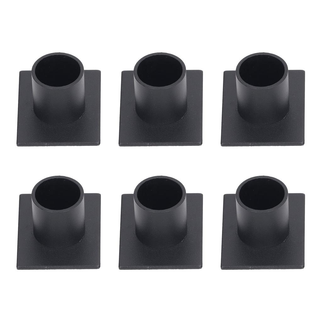 6 stk Konisk lysestake Svart Frostet Metall Stabil Base Dekorativ Lysestake for Fest Bryllup Bar