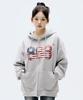 Primate [No Fleece-Lined] Usa Number.888 Oversized Two-Way Zip-Up Hoodie 3 Colors