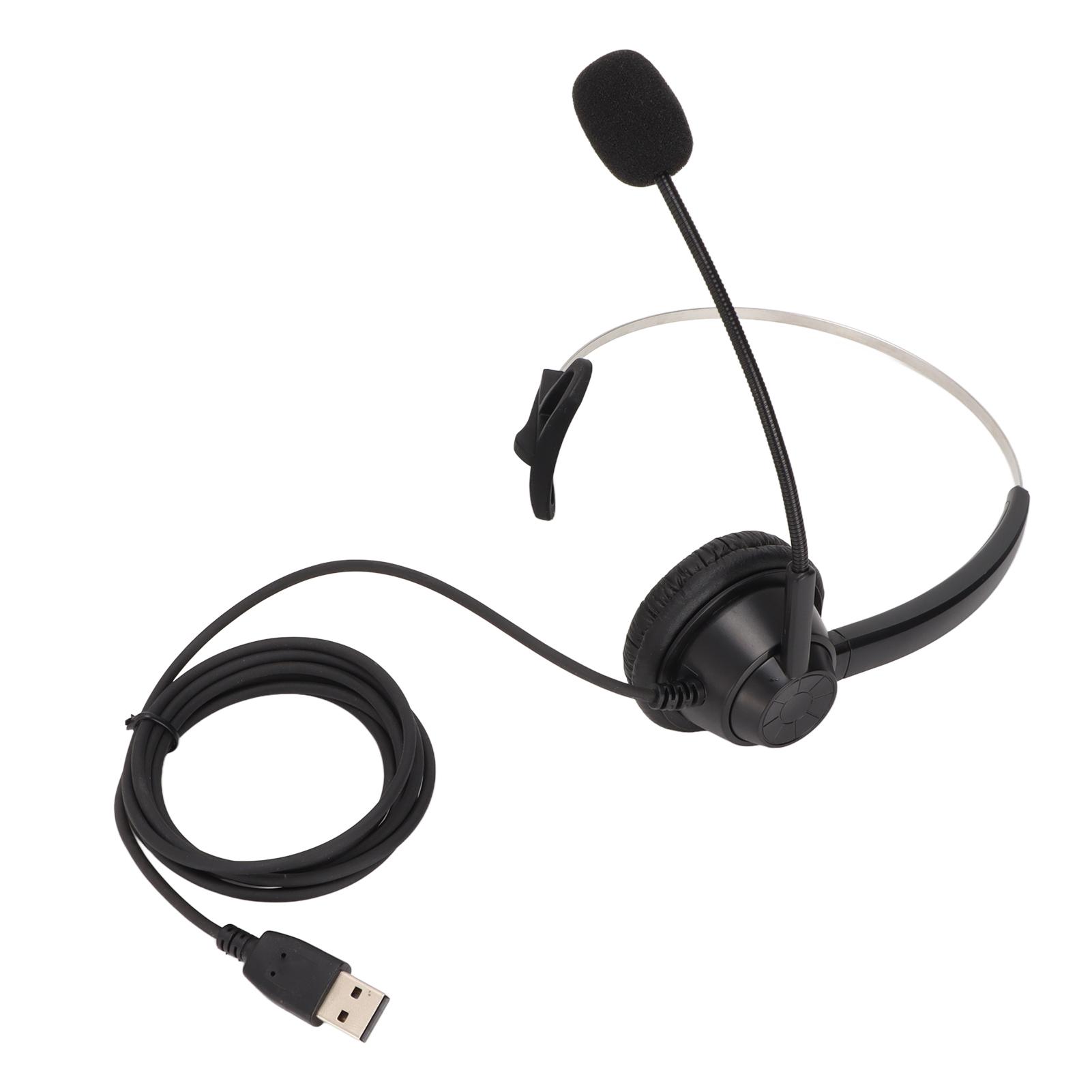 

H360DUSB Single Ear Business Headset Black Noise Reduction USB Business Headset for USB Interface