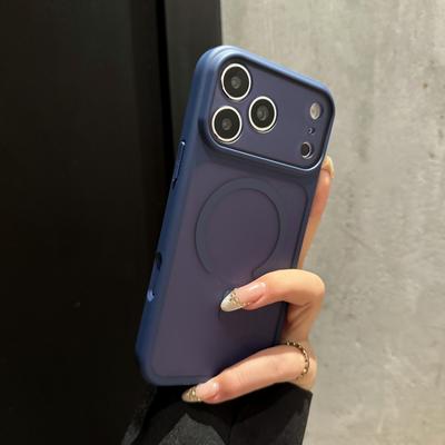 For Magsafe Frosted PC Magnetic Phone Case For iPhone 17 16 15 14 13 Pro Max Wireless Charge Soft Bumper Shockproof Cover