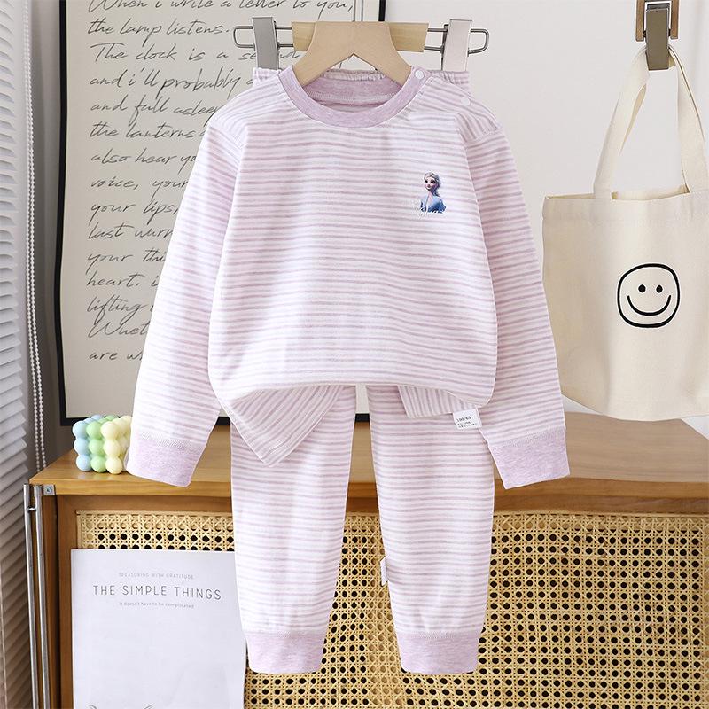 Autumn/Winter Kids' Cotton Long Underwear Set - Cute and Cozy Homewear