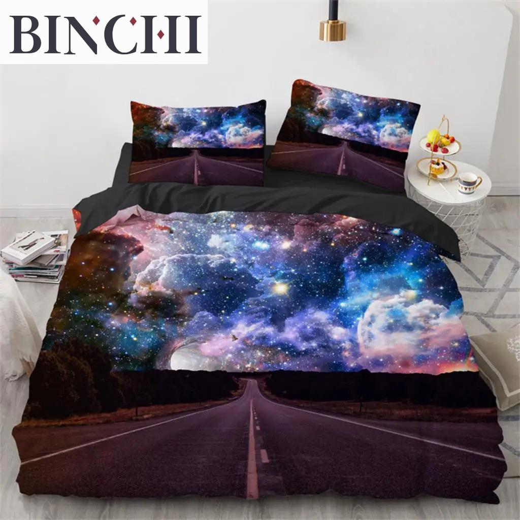 Galaxy Duvet Cover Twin King Size For Teens Boys Starry Sky Bedding Set Microfiber Outer Space Theme Decor Comforter Cover