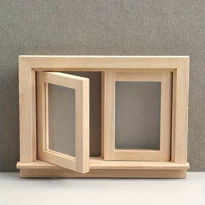 1/12 Scale Miniature Wooden Window Frame with Sliding Glass Panes Model Ornament - DIY Miniature Photography Props- Seasonal Decor - Perfect Gift