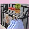 Folding Wild Towel Clothes Bluebell Dryer Hanger Shelf Antirust Balcony Storage Rack