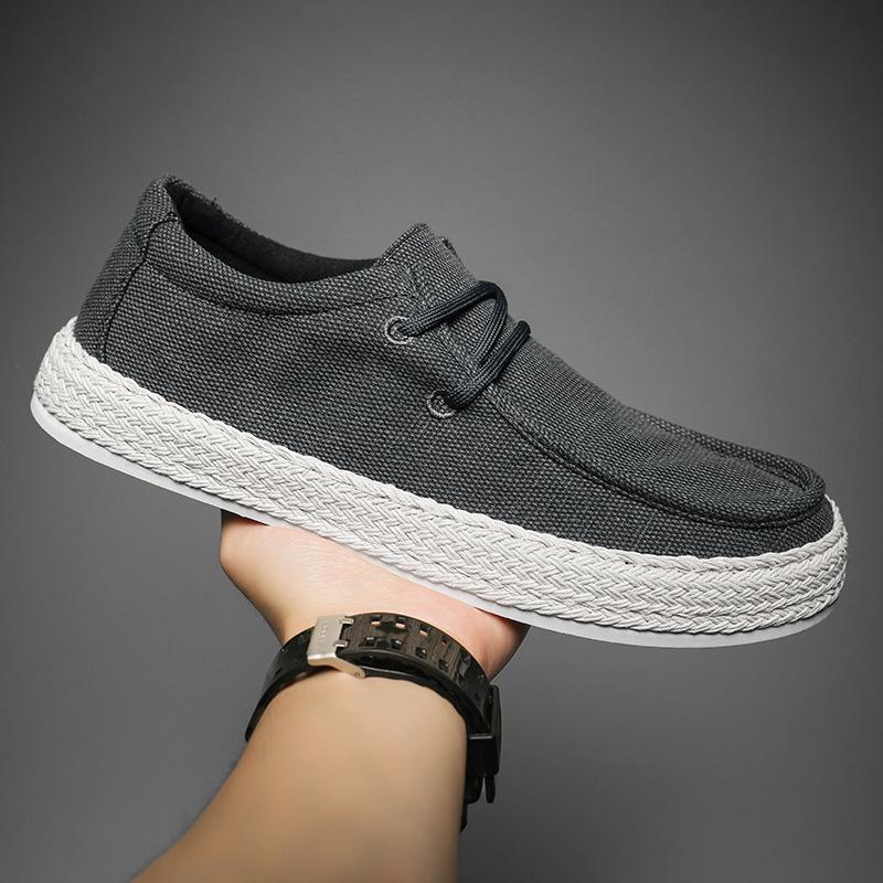 Canvas Shoes for Men Breathable Anti-Skid Summer Casual Board Shoes Versatile Canvas Work Trendy Shoes Man