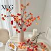 Künstlicher Blumenstrauß Chinesische Laternenstiele Realistisch Orange Falscher Koelreuteria-Zweig 31,5 Zoll Blumen Hoch Falsche Seide für Vase Bauernhausküche