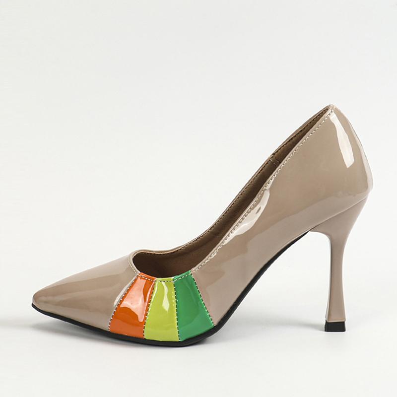 Liyke Classics Escarpins Noirs Talons Hauts Fête Bal Chaussures Mode Cuir Verni Bout Pointu Slip On Bureau Femmes Escarpins Stilettos Mujer